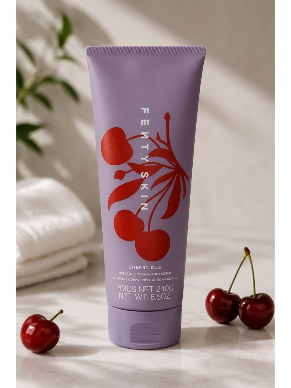 Fenty Skin Cherry Dub Triple Action AHA Body Scrub 8.5 oz 240g New Exfoliating